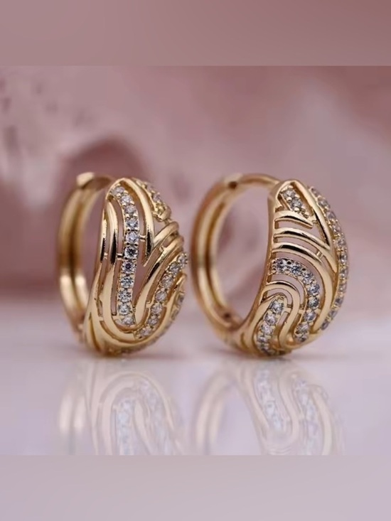 Zara Jewelry - Fashion Gold Inlaid Hoop Earrings.